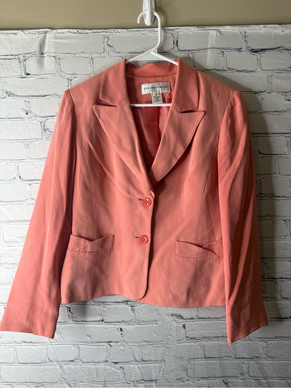Vintage Jones New York Coral Pink Tailored Blazer size 6